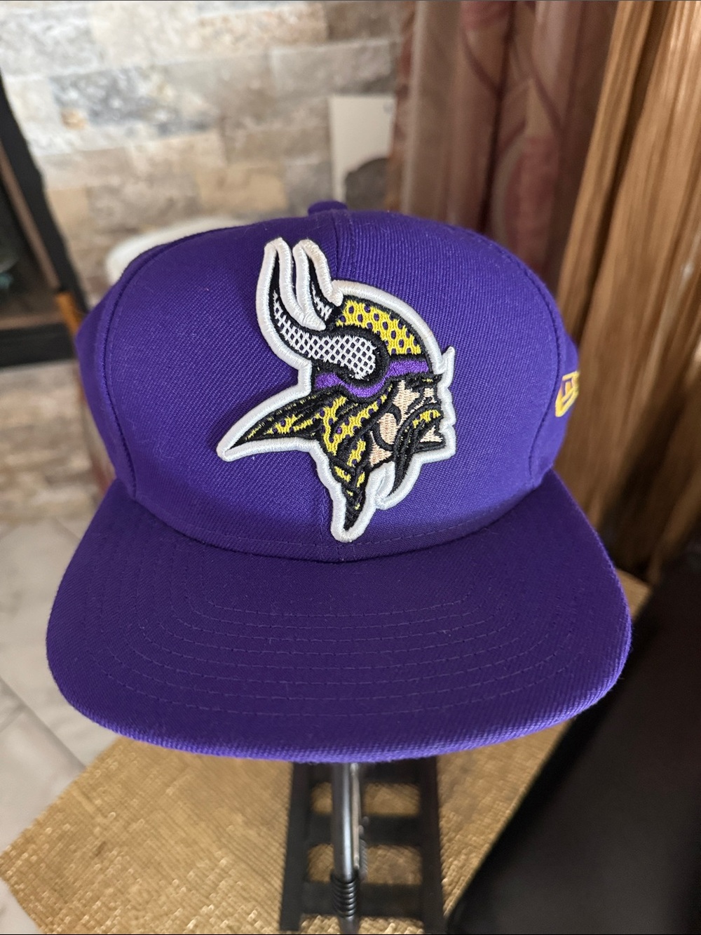 New Era Purple Minnesota Vikings Fitted Hat with Yellow Logo Accent